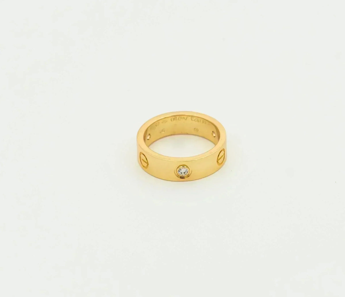 [⭐Shinejoy]LOVE リング 5.5mm 3ダイヤモンド ゴールド