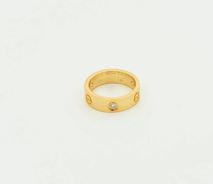 [⭐Shinejoy]LOVE リング 5.5mm 3ダイヤモンド ゴールド