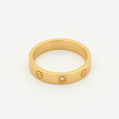 [⭐Shinejoy]LOVEリング 4MM 1ダイヤモンド ピンクゴールド