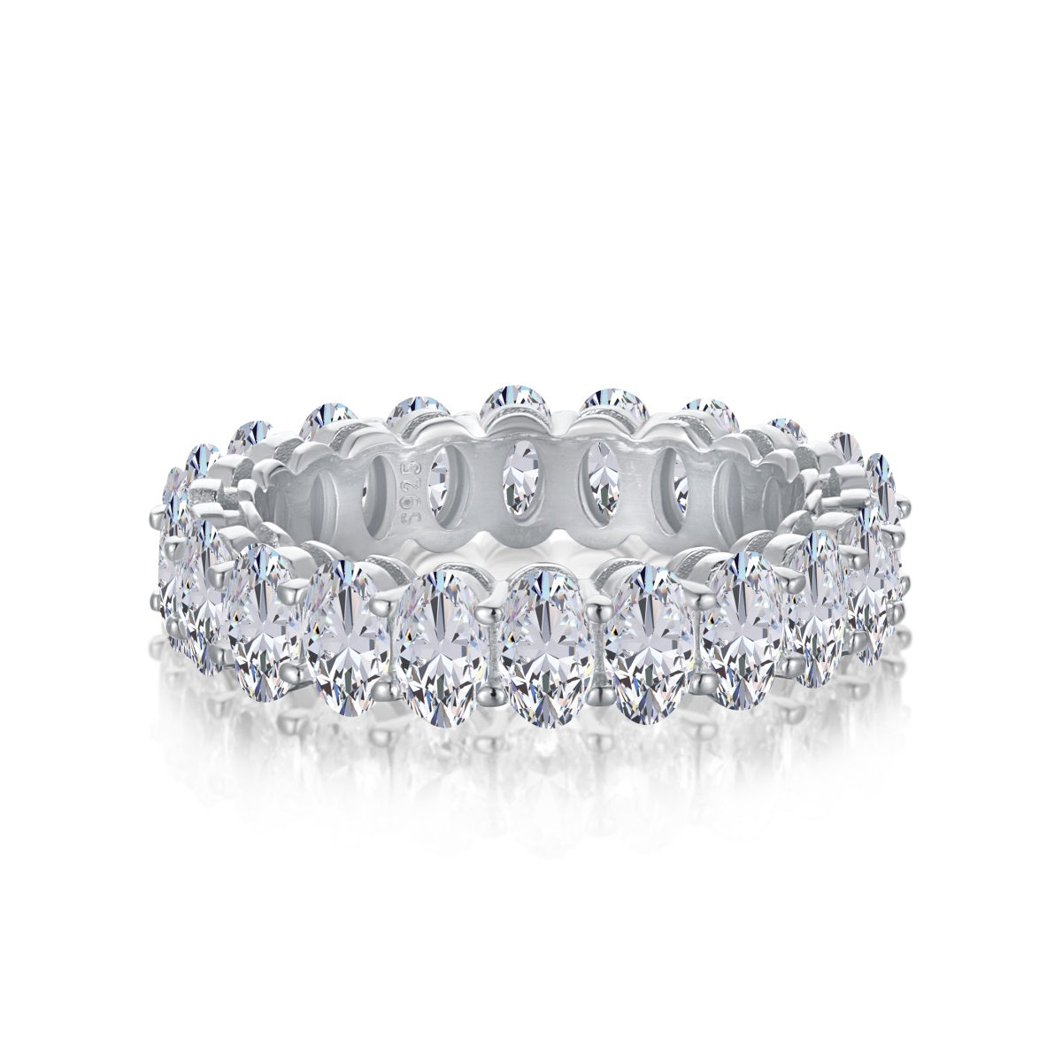 [Shinejoy Jewelry]華やかなオーバルカットテニスリング