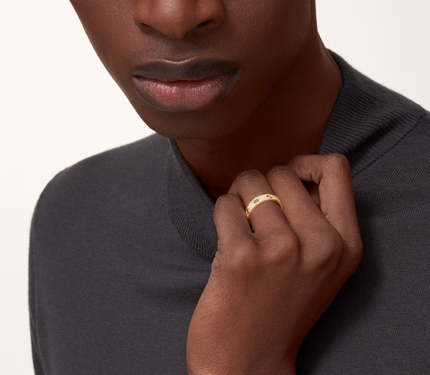 [⭐Shinejoy]LOVE RING 4mm-wide full-diamond ring GOLD