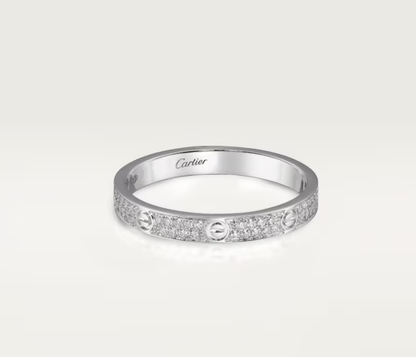 [⭐Shinejoy]LOVE RING 2.6mm-wide full-diamond ring silver