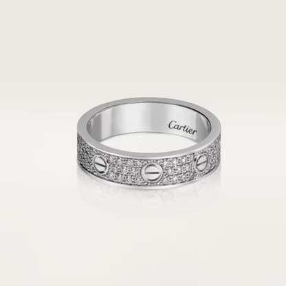 [⭐Shinejoy]LOVE RING 4mm-wide full-diamond ring silver
