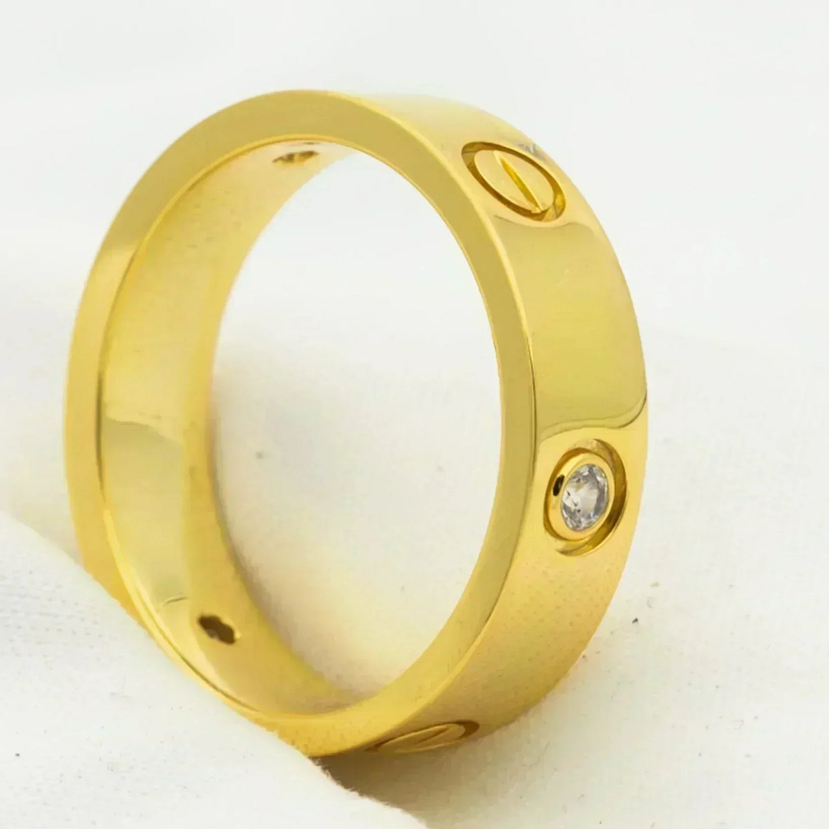 [⭐Shinejoy]LOVE リング 5.5mm 3ダイヤモンド ゴールド