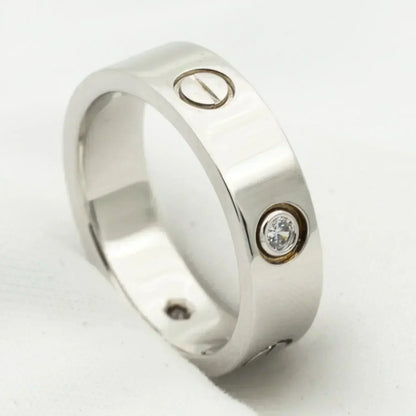 [⭐Shinejoy]LOVE リング 5.5MM 3ダイヤモンド シルバー