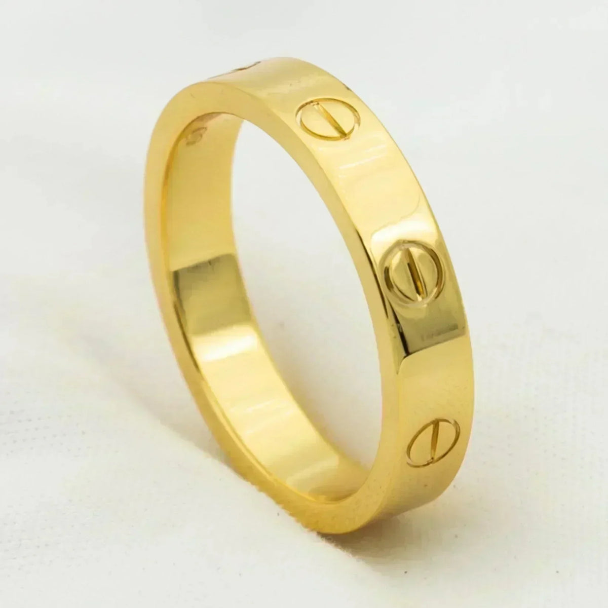 [⭐Shinejoy]LOVE リング 4MM 1ダイヤモンド ゴールド