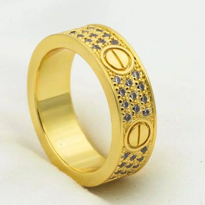 [⭐Shinejoy]LOVE リング 5.5MM ダイヤモンド パヴェ
