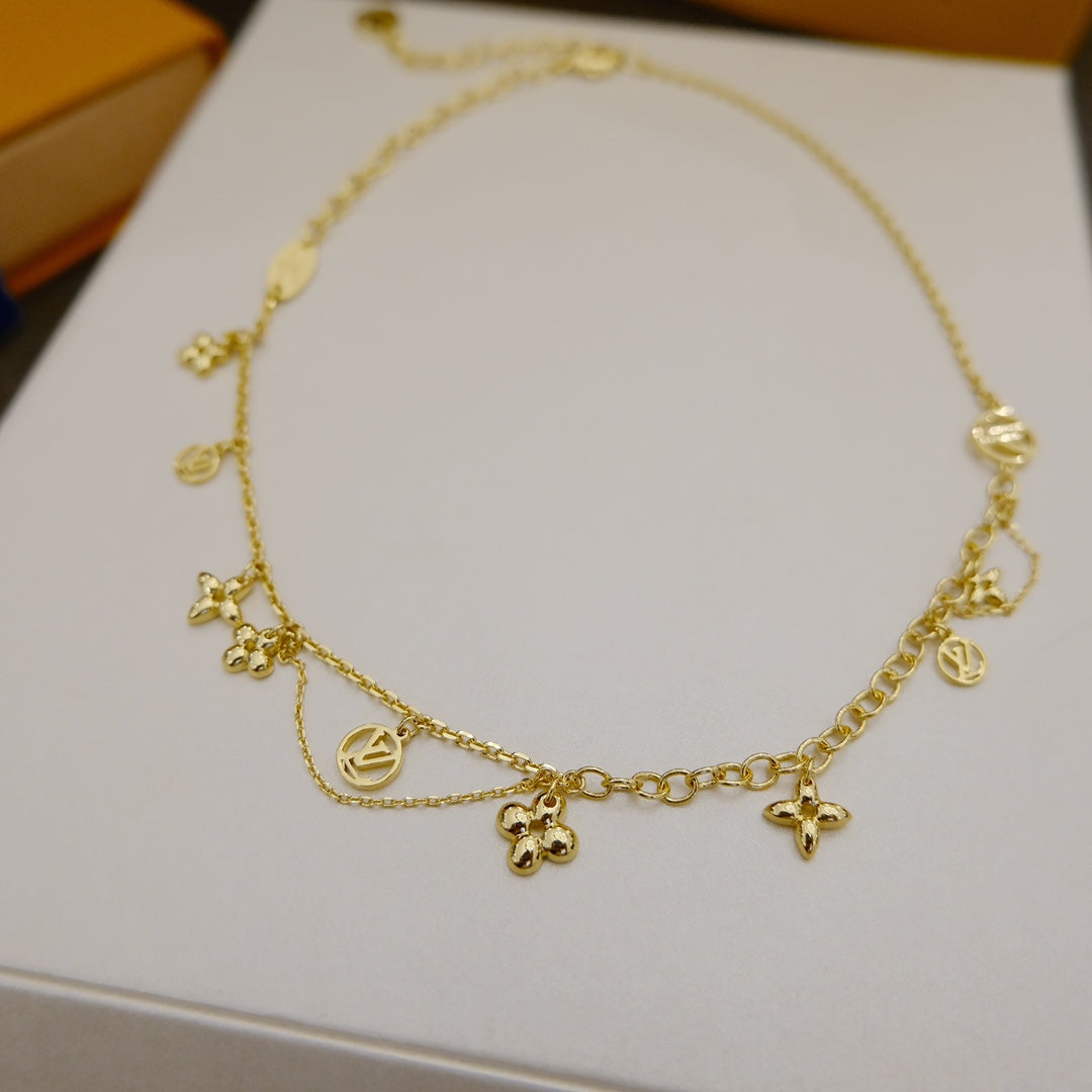 [⭐Shinejoy]BLOOMING SUPPLE NECKLACE BRASS
