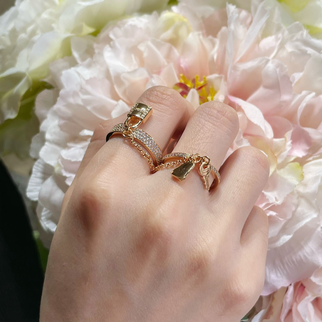 [⭐Shinejoy]HM KELLY CLOCHETTE DOUBLE RING IN  WITH DIAMONDS