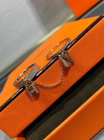 [⭐Shinejoy]HM KELLY CLOCHETTE DOUBLE RING IN  WITH DIAMONDS
