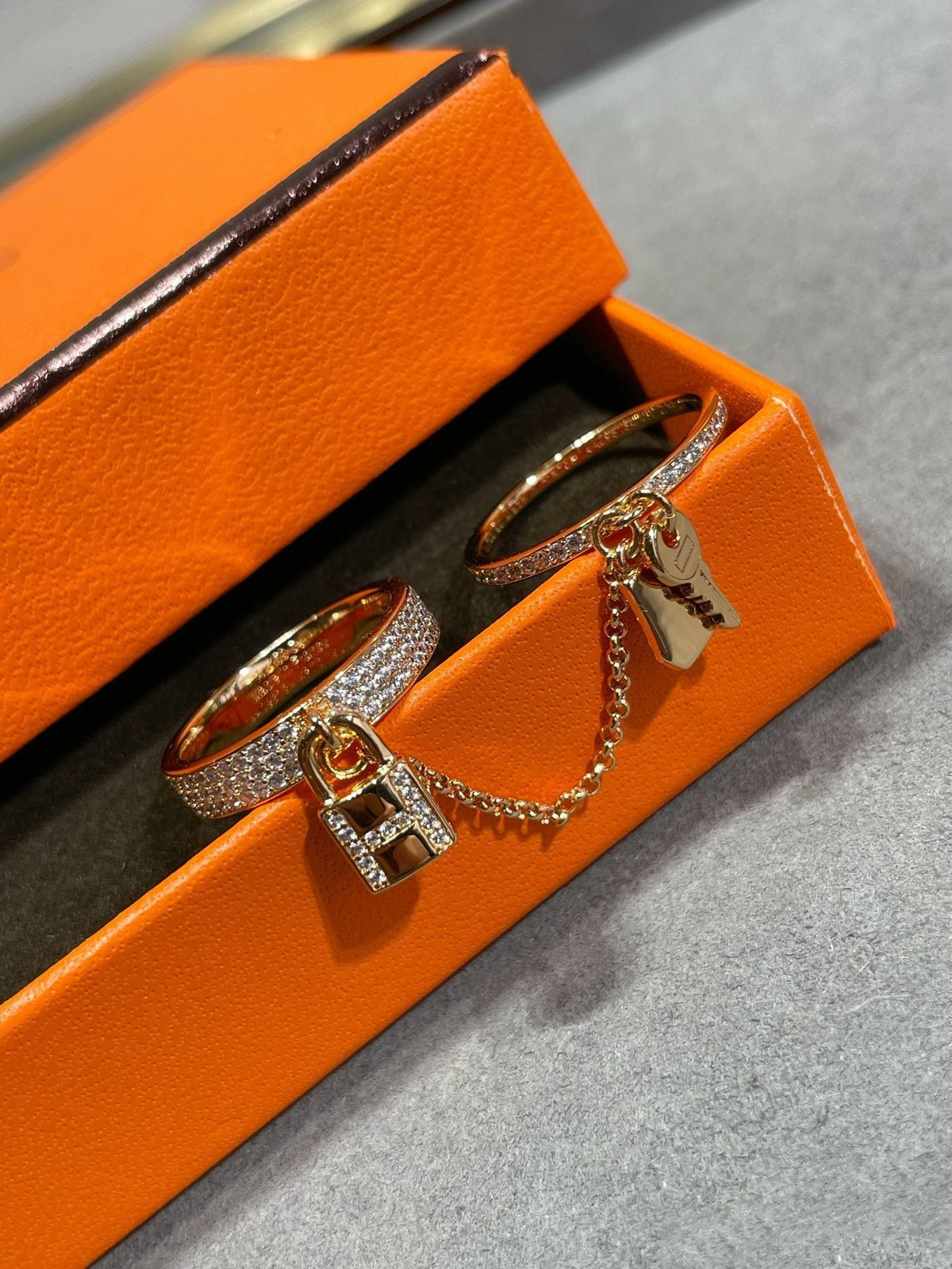 [⭐Shinejoy]HM KELLY CLOCHETTE DOUBLE RING IN  WITH DIAMONDS