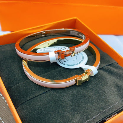 [⭐Shinejoy]クラシック HM クリック ピンク 8MM エナメルブレスレット