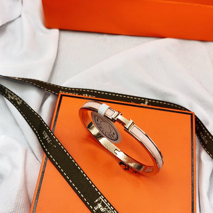 [⭐Shinejoy]クラシック HM クリック ピンク 8MM エナメルブレスレット