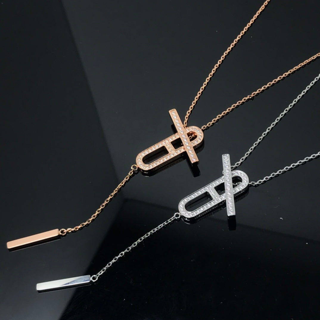 [⭐Shinejoy]HM NECKLACE PLATINUM ROSE GOLD DIAMOND