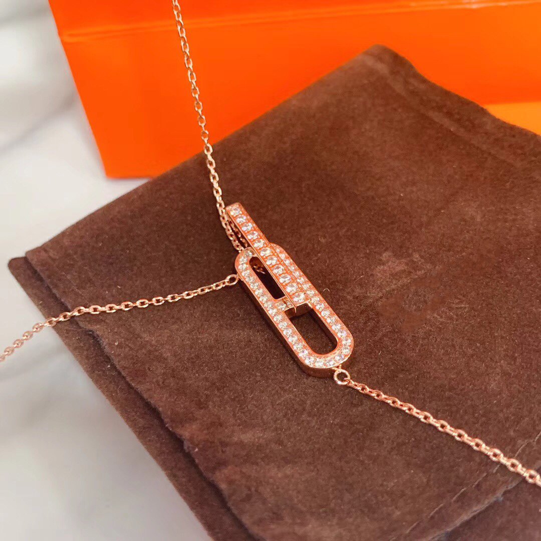 [⭐Shinejoy]HM NECKLACE PLATINUM ROSE GOLD DIAMOND