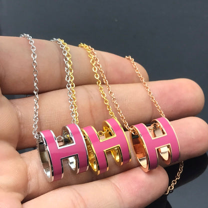 [⭐Shinejoy]H NECKLACE PINK