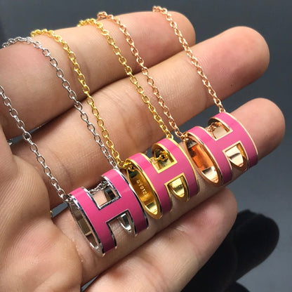 [⭐Shinejoy]H NECKLACE PINK