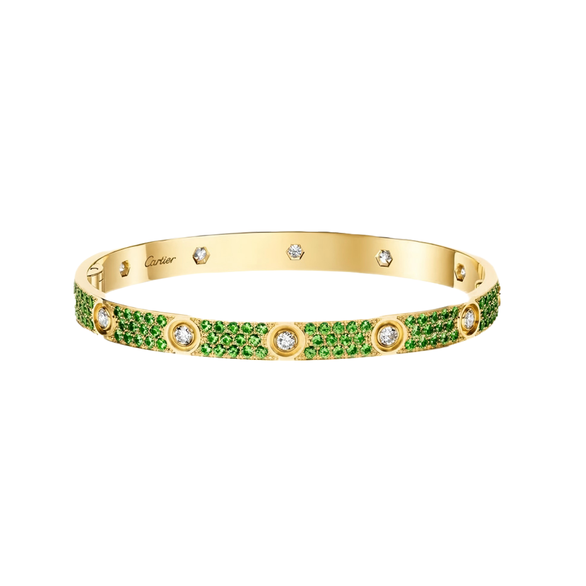 [⭐Shinejoy]2026 PAVE GEMSTONE LOVE BRACELET 6.1MM 10 DIAMONDS