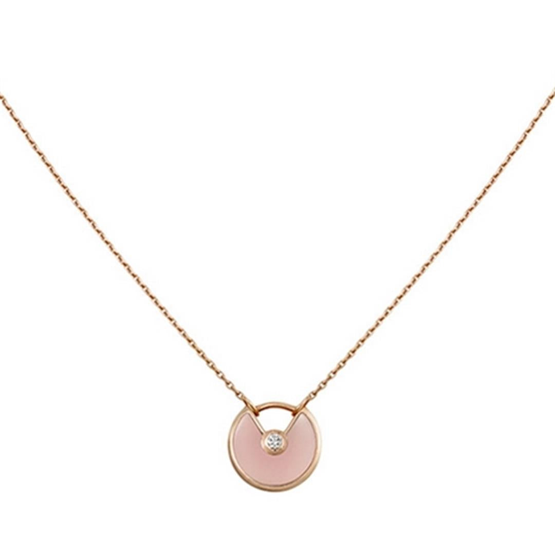 [⭐Shinejoy]AMULETTE ROSE GOLD PINK MOP NECKLACE