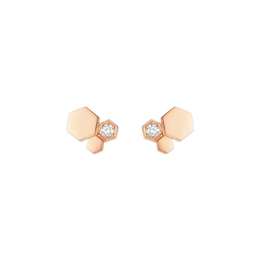 [⭐Shinejoy]BEE LOVE ピンクゴールド ダイヤモンドピアス