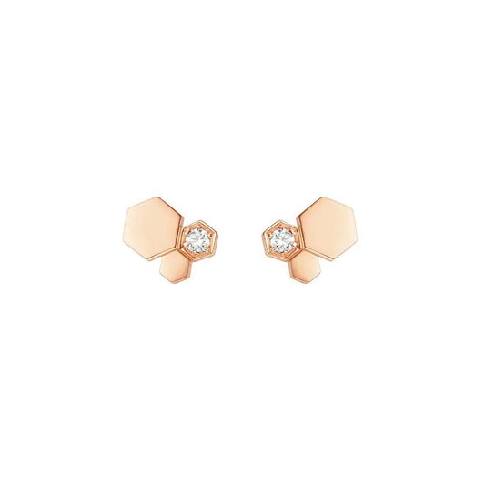 [⭐Shinejoy]BEE LOVE ピンクゴールド ダイヤモンドピアス