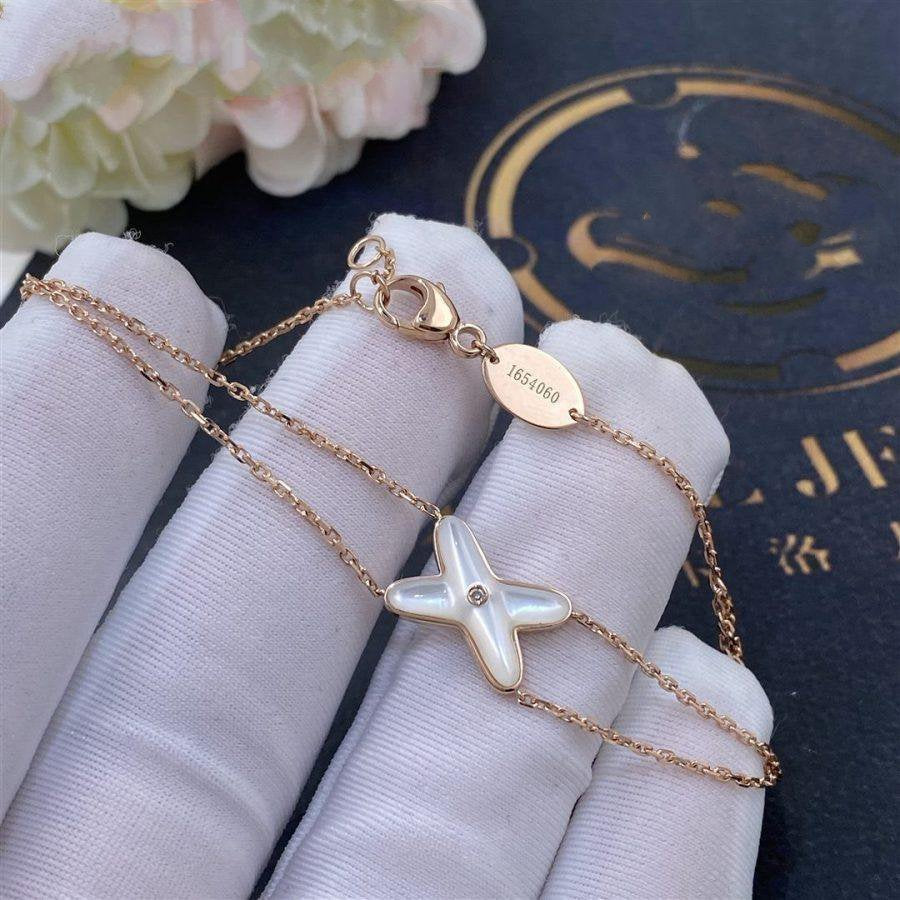 [⭐Shinejoy]JEUX BRACELET WHITE MOP PINK GOLD 1 DIAMOND