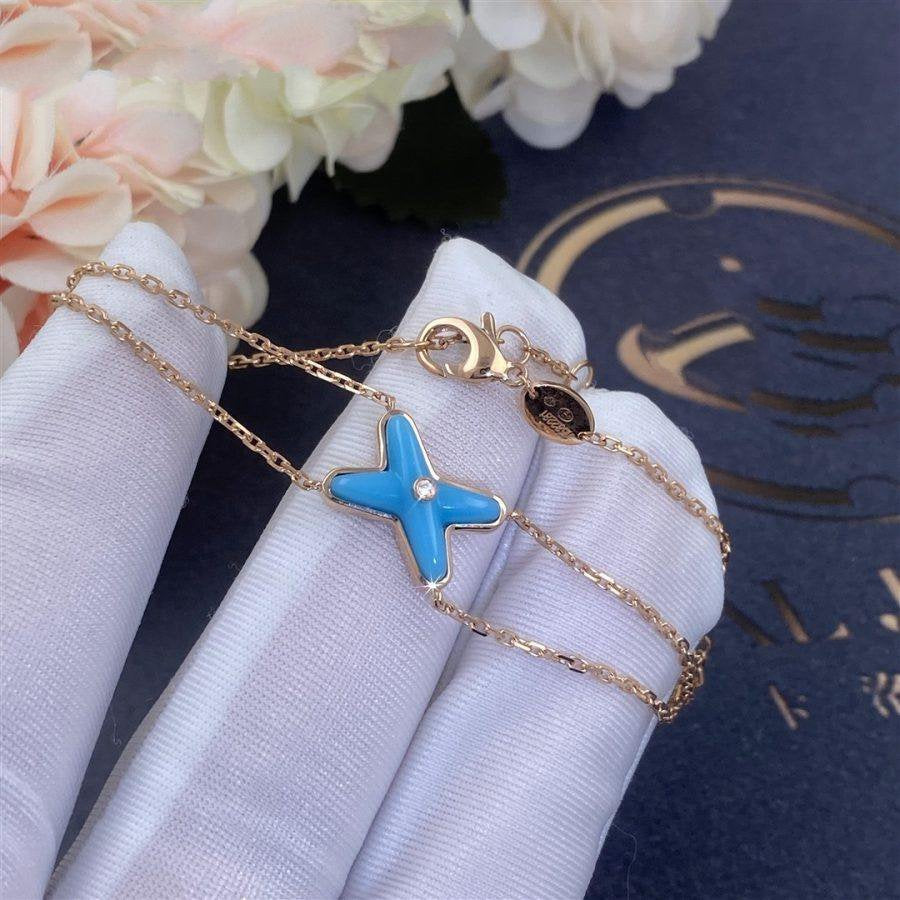 [⭐Shinejoy]JEUX BRACELET TURQUOISE PINK GOLD 1 DIAMOND