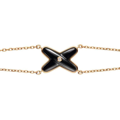 [⭐Shinejoy]JEUX BRACELET ONYX PINK GOLD 1 DIAMOND