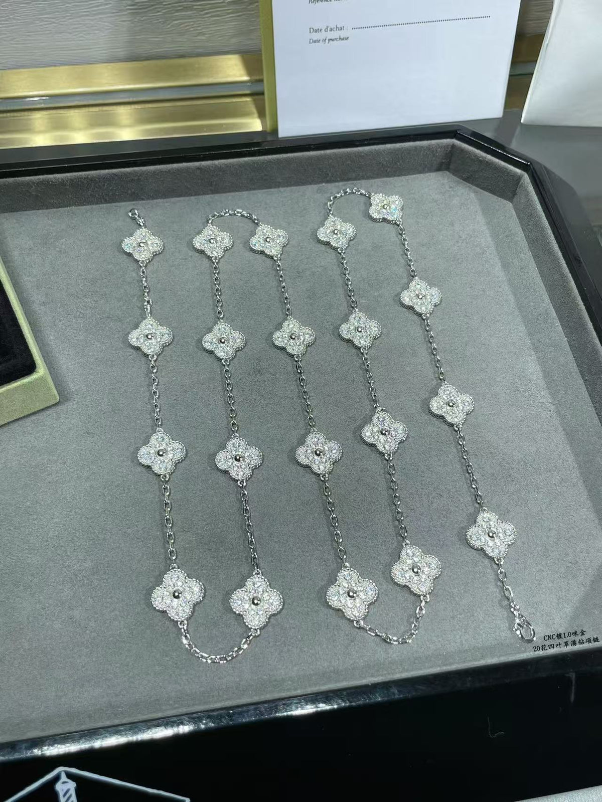 [⭐Shinejoy]CLOVER 20 MOTIFS FULL-DIAMOND NECKLACE