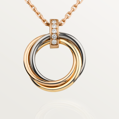[⭐Shinejoy]TRINITY NECKLACE GOLD  DIAMONDS