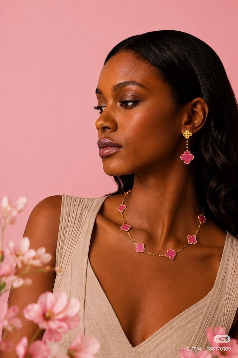 [⭐Shinejoy]2026 NEW CLOVER 2 MOTIF  BUBBLE PINK ENAMEL
