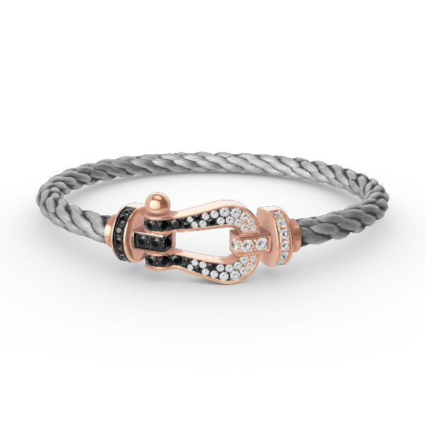 [⭐Shinejoy]FORCE LARGE HORSESHOE BLACK WHITE DIAMOND BRACELET ROSE GOLD