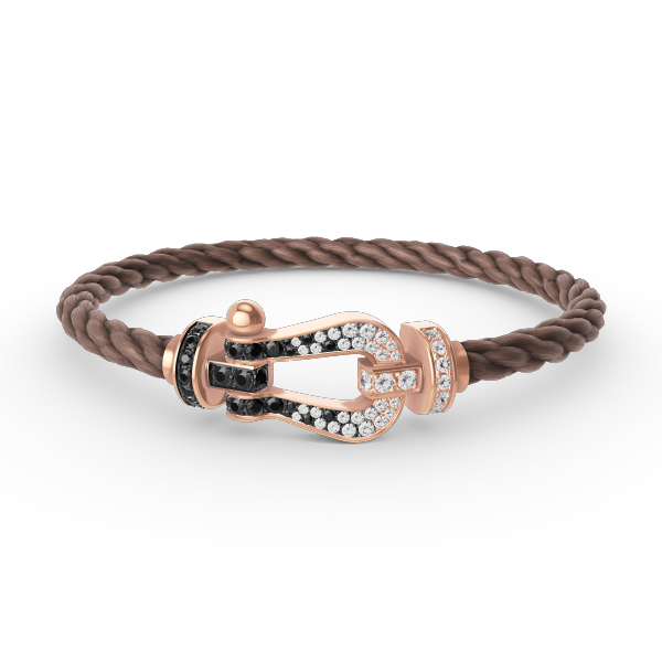 [⭐Shinejoy]FORCE LARGE HORSESHOE BLACK WHITE DIAMOND BRACELET ROSE GOLD