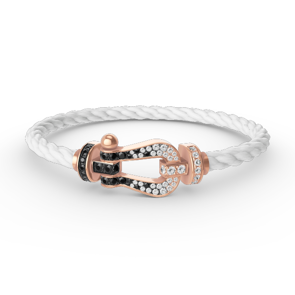 [⭐Shinejoy]FORCE LARGE HORSESHOE BLACK WHITE DIAMOND BRACELET ROSE GOLD
