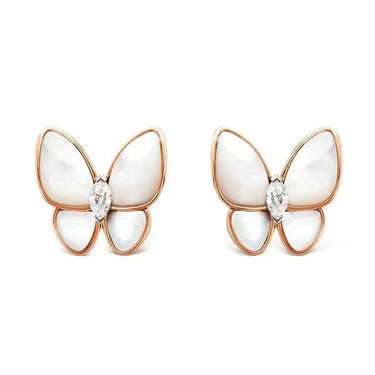 [⭐Shinejoy]バタフライモップダイヤモンドピアス