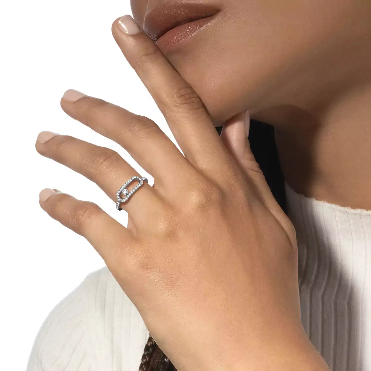 [⭐Shinejoy]Move Uno Diamond Ring in Gold