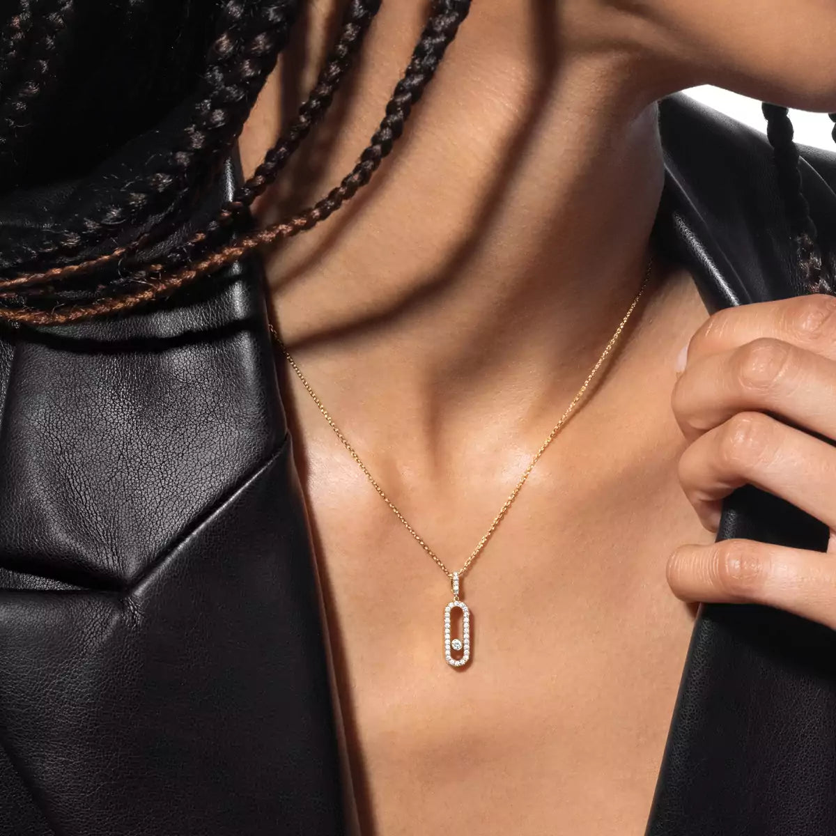 [⭐Shinejoy]Move Uno Diamond Necklace in Rose Gold