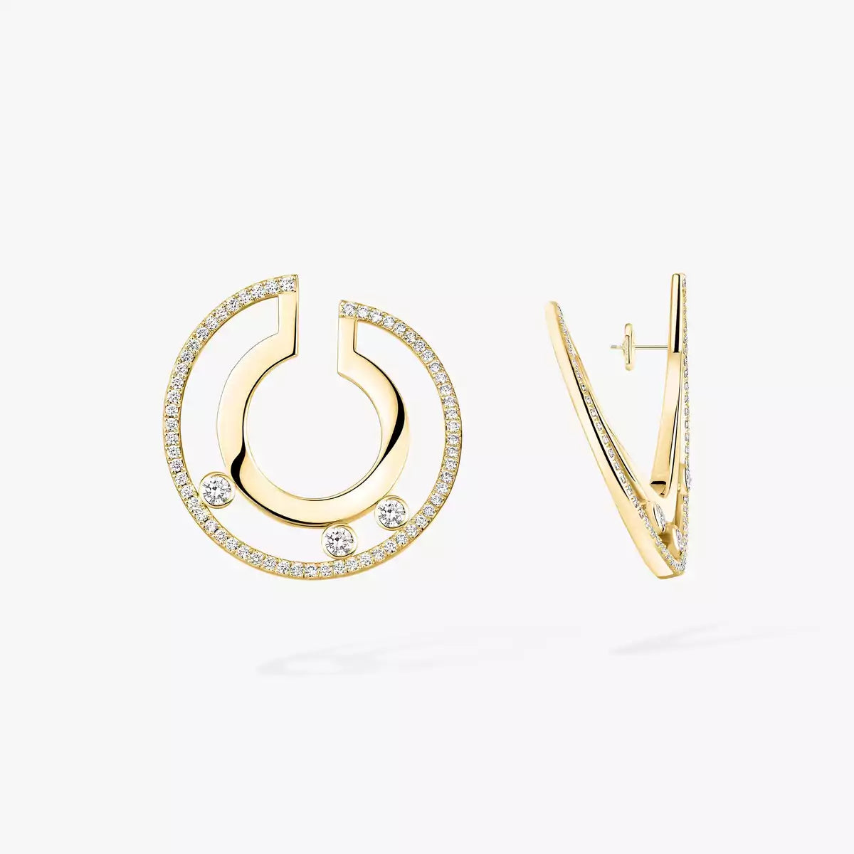 [⭐Shinejoy]ムーヴ ロマーヌ スモール ダイヤモンド フープピアス