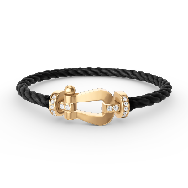 [⭐Shinejoy]FORCE ラージホースシュー ハーフダイヤモンド ブレスレット ゴールド