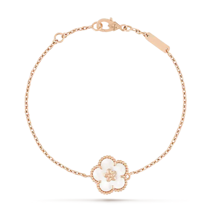[⭐Shinejoy]ラッキーホワイトモップ 梅の花 ブレスレット