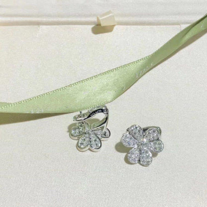 [⭐Shinejoy]フリヴォル シルバー フラワー ダイヤモンド ピアス