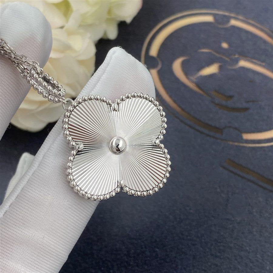 [⭐Shinejoy]CLOVER 25MM シルバー ビッグクローバーネックレス