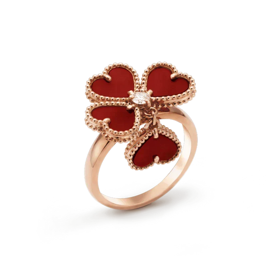 [⭐Shinejoy]SWEET CLOVER CARNELIAN RING