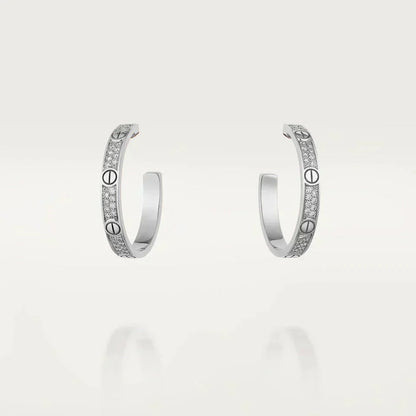 [⭐Shinejoy]LOVE ダイヤモンド シルバー フープピアス