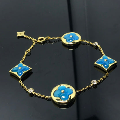 [⭐Shinejoy]STAR AND SUN 4 MOTIF BLUE BRACELET
