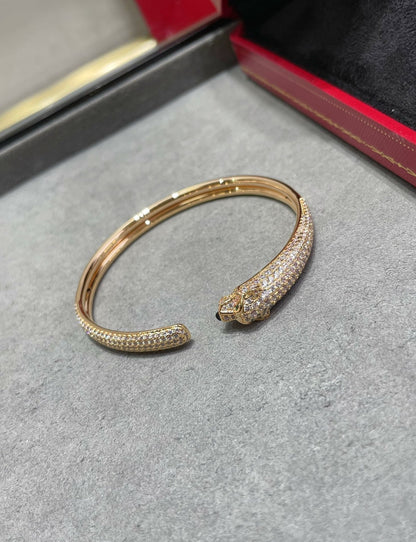 [⭐Shinejoy]パンテール フルダイヤモンド オープンブレスレット