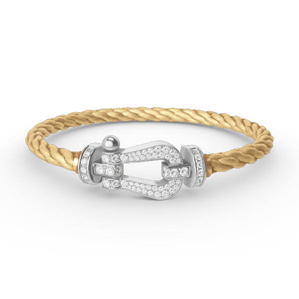 [⭐Shinejoy]FORCE LARGE HORSESHOE FULL DIAMOND BRACELET SILVER